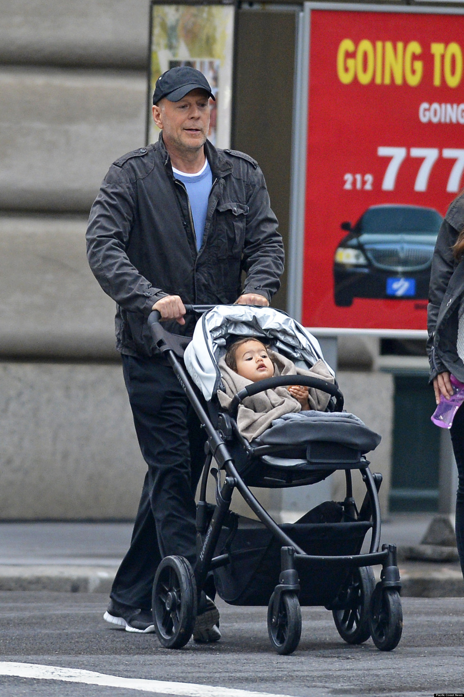 Bruce Willis, Baby Mabel Go For A Stroll In New York