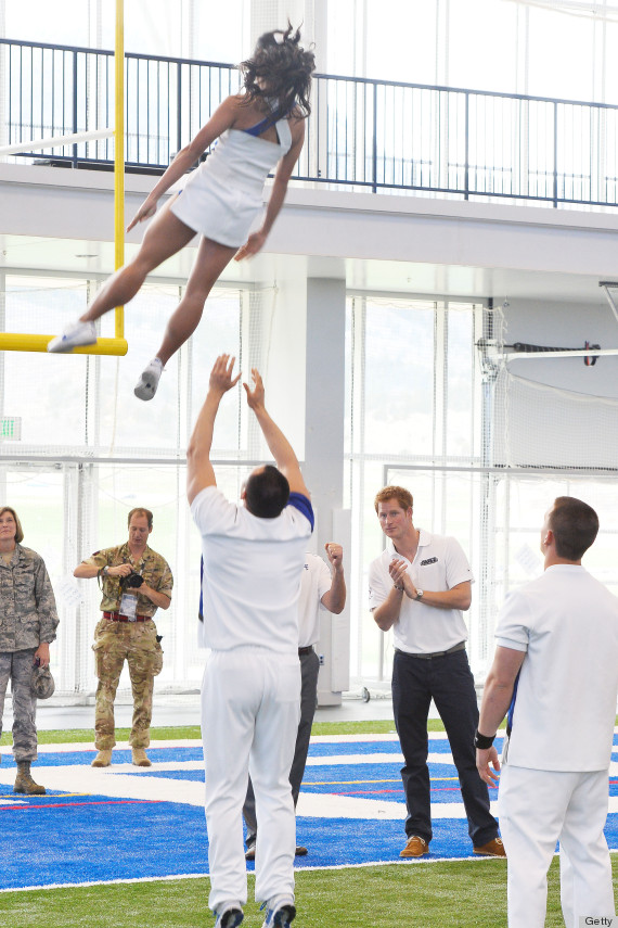 prince harry cheerleaders