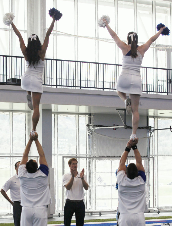 prince harry cheerleaders