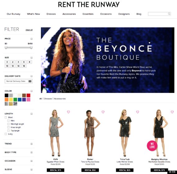 beyonce rent the runway