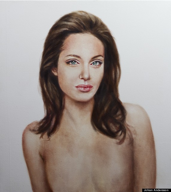 angelina jolie topless portrait