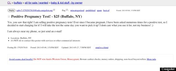 pregnancy test craigslist