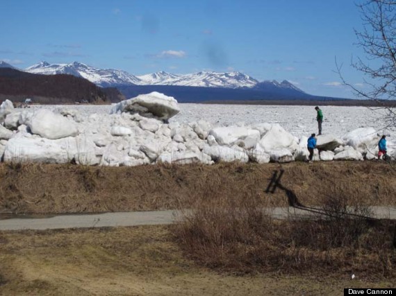 alaska river ice chunks