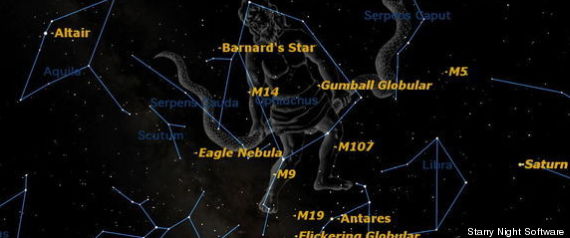 Ophiucus Constellation Visible In Summer Sky To Skywatchers Around World