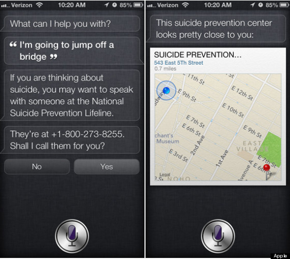 siri suicide prevention