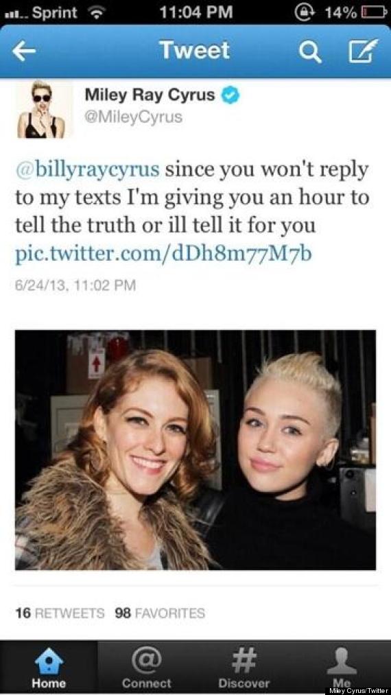 miley cyrus threatens father