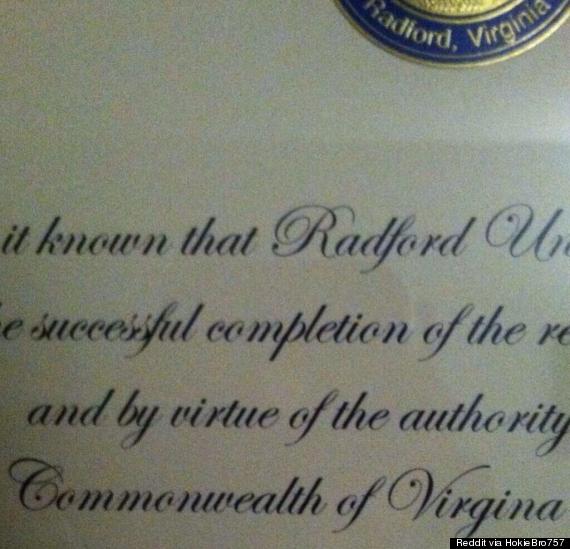 radford university misspells virginia