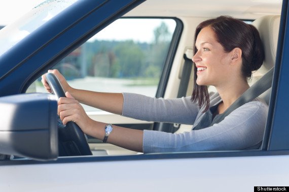 businesswoman in car