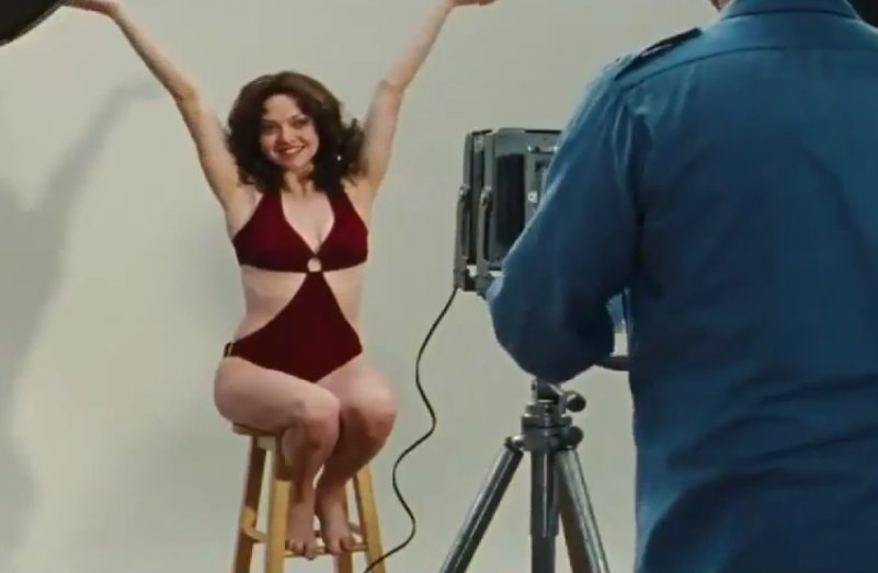 Amanda Seyfried Sizzles In Revealing Monokini Brunette Wig In