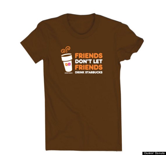 dunkin donuts starbucks t shirt