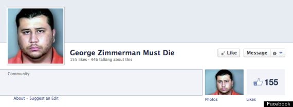 kill george zimmerman facebook