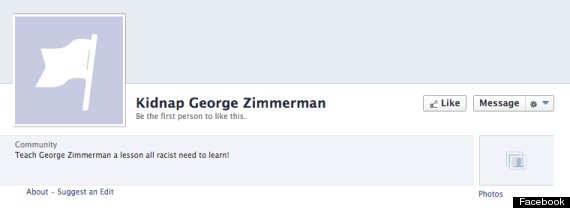 kill george zimmerman facebook