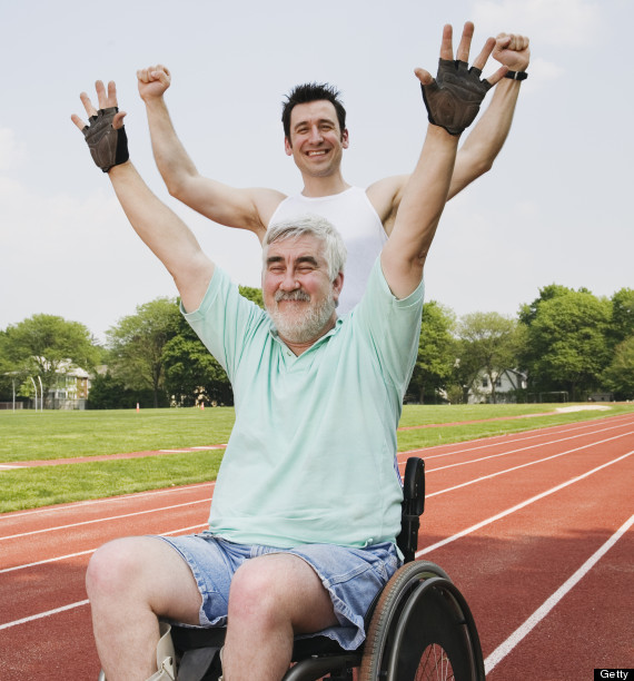 running with disabled person