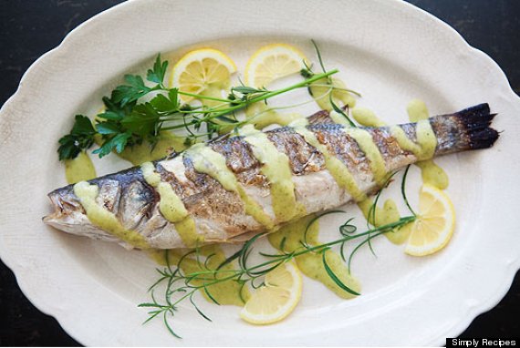 grilled branzino