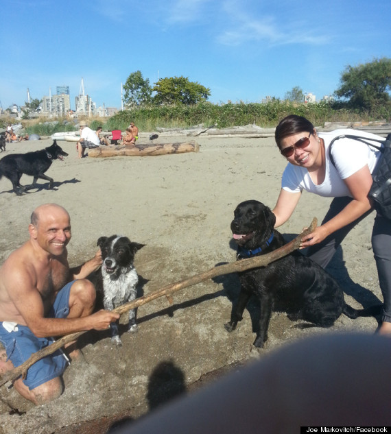 bagels saves black lab