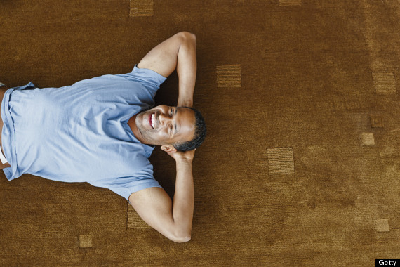 laying on floor