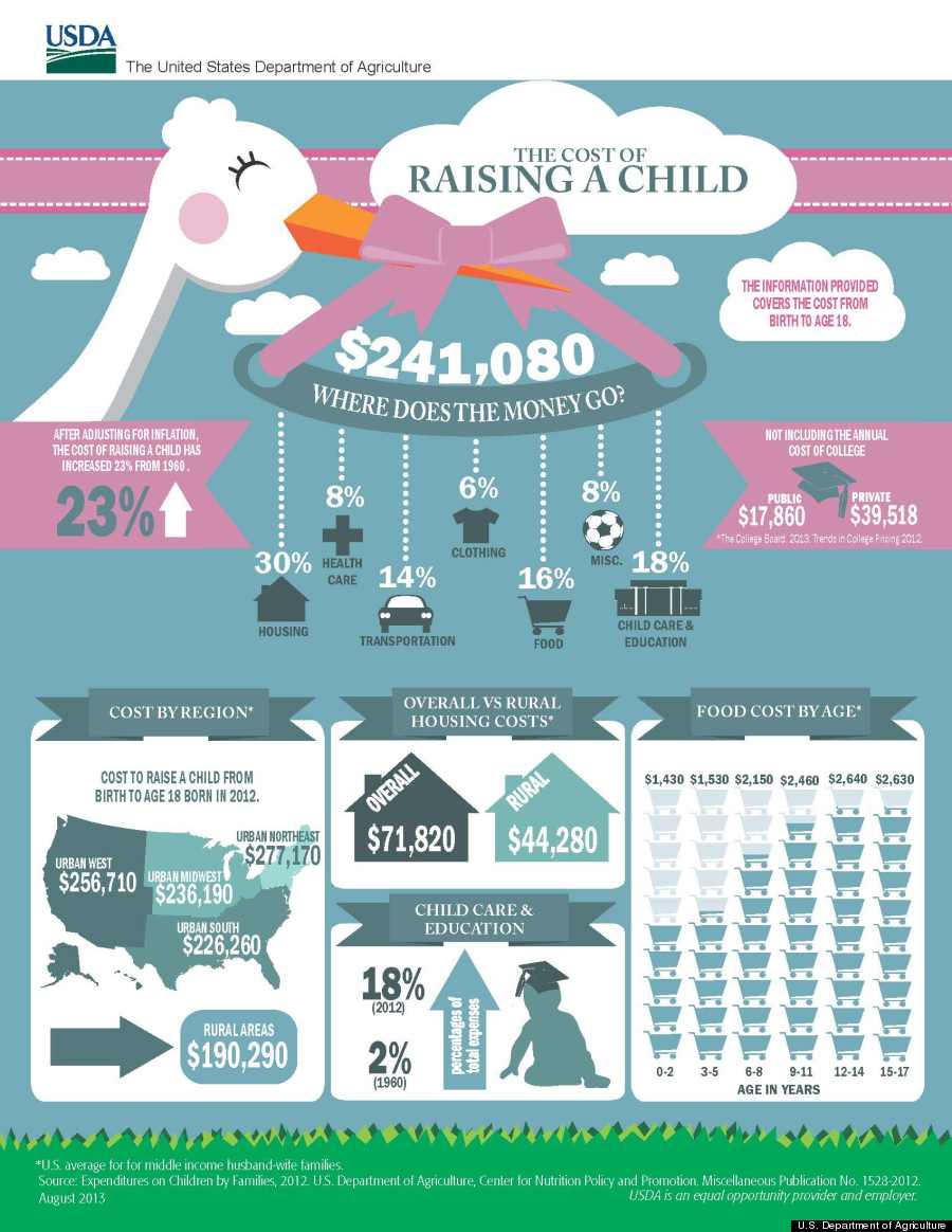 infographic cost of raising child