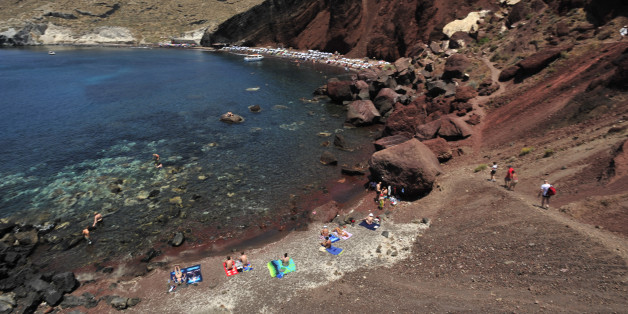 red sand beach santorini