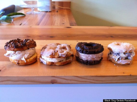 gelato doughnut sandwiches