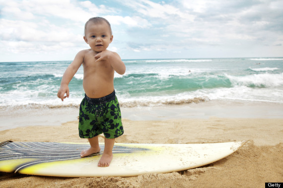baby surfing