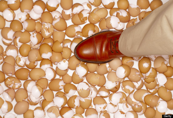 walk on eggshells