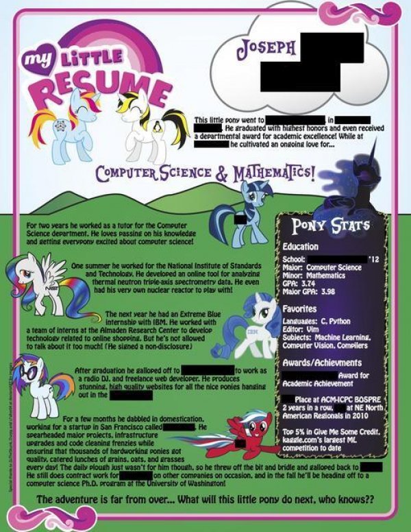 my little pony resume