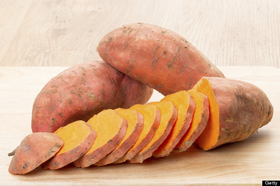 sliced sweet potato