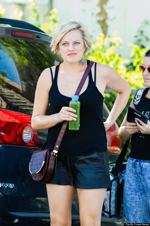 elisabeth moss leather shorts