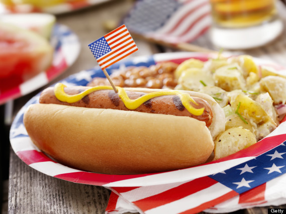 all american hotdog and a beer