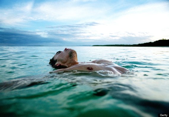 floating in ocean