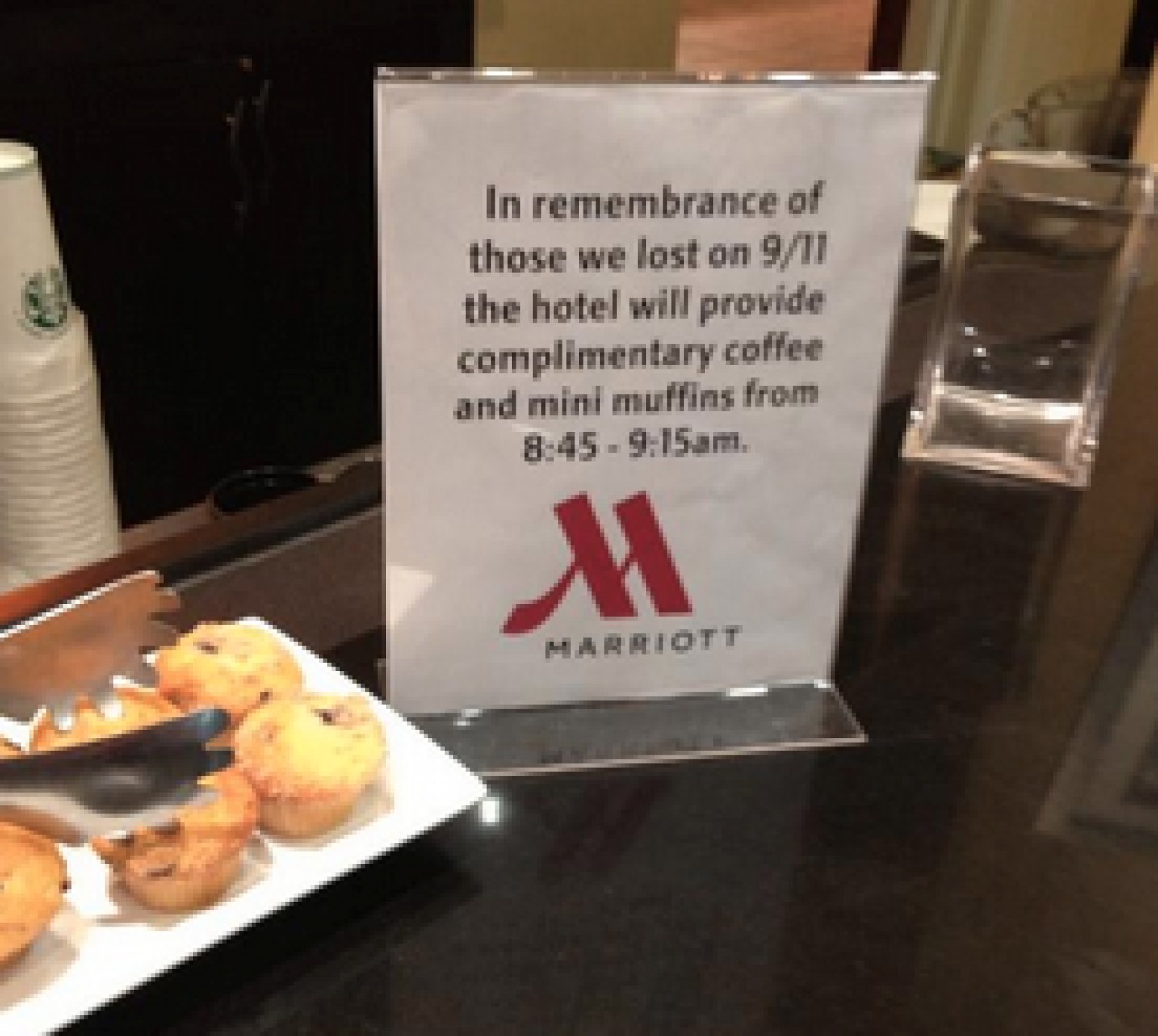 Marriott Hotel Offers Free Mini Muffins 'In Remembrance Of Those We ...