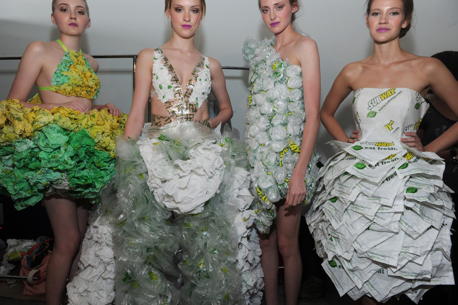 Subway Fashion Show Features Dresses Made With Napkins, Wrappers ...