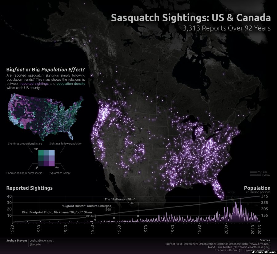 sasquatch sightings map