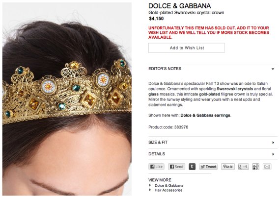 crown dolce gabbana