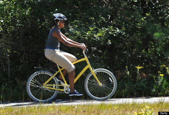 michelle obama biking