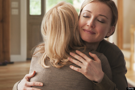 women hugging