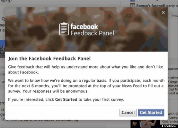 facebook feedback panel