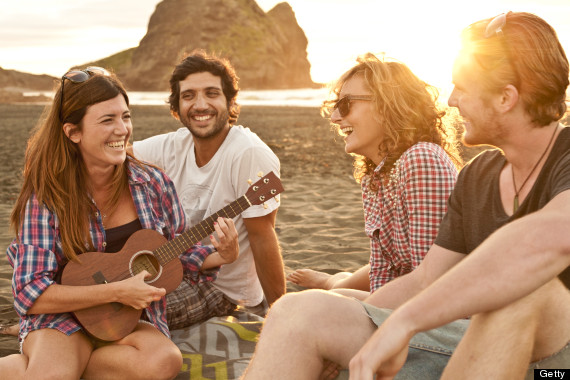 friends on beach