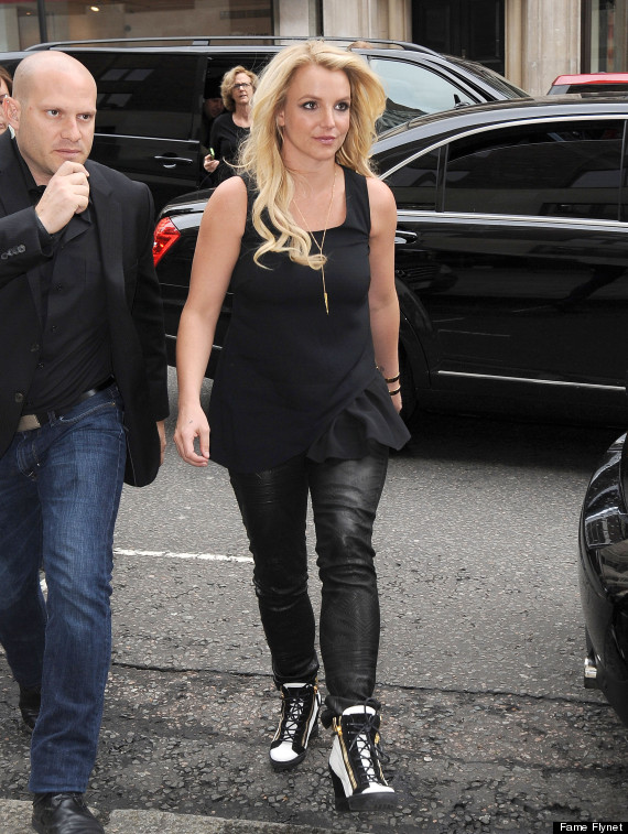 VTG Britney Spears Photos Wet look CAPRIS leggings w/ Pockets