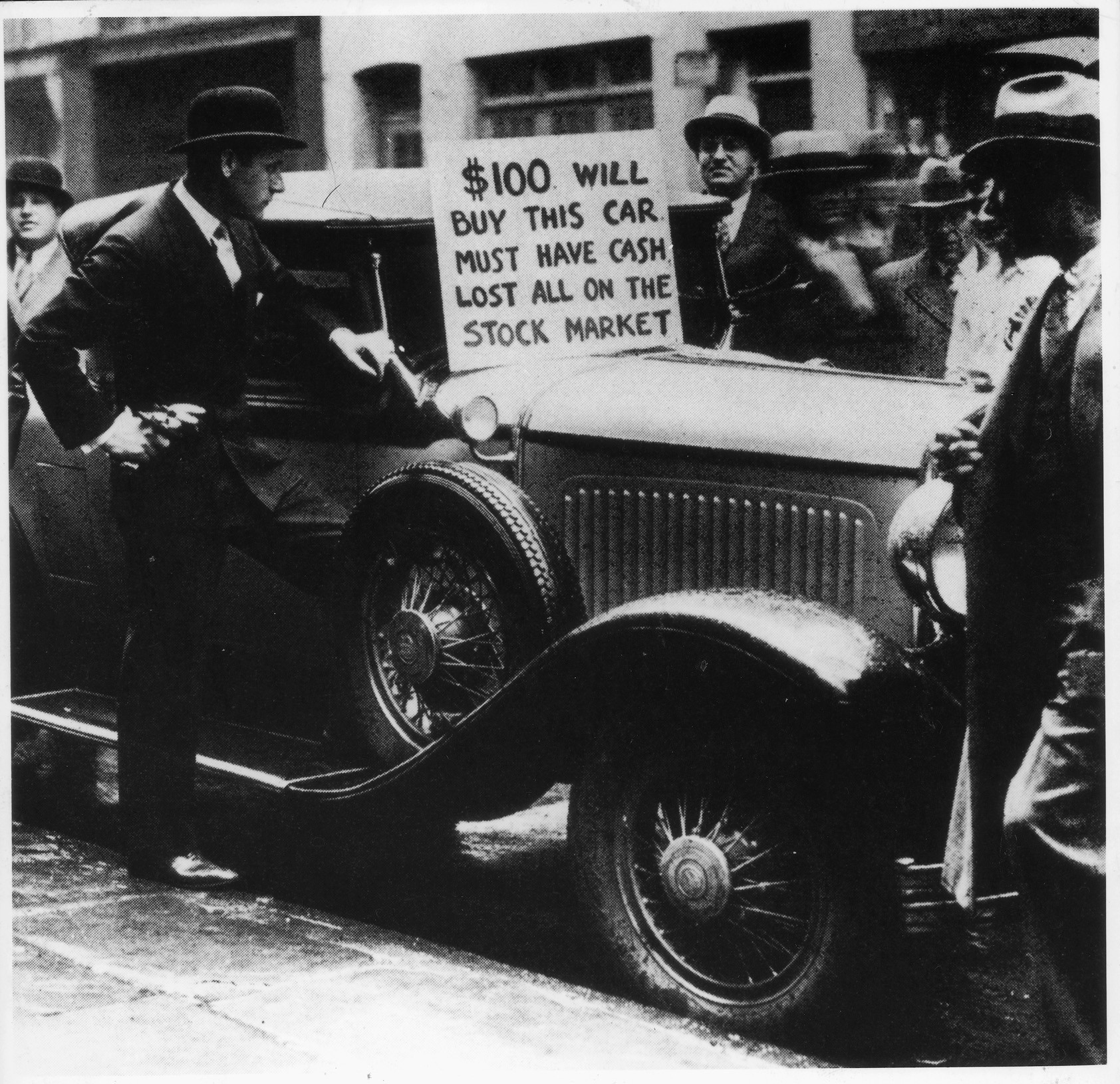 $100 Buy's This Car Great Depression Stock Market Crash Photo 1929