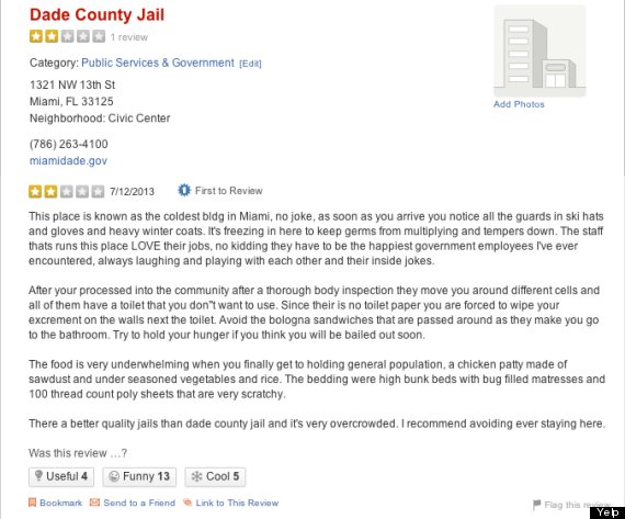 yelp review miami jail