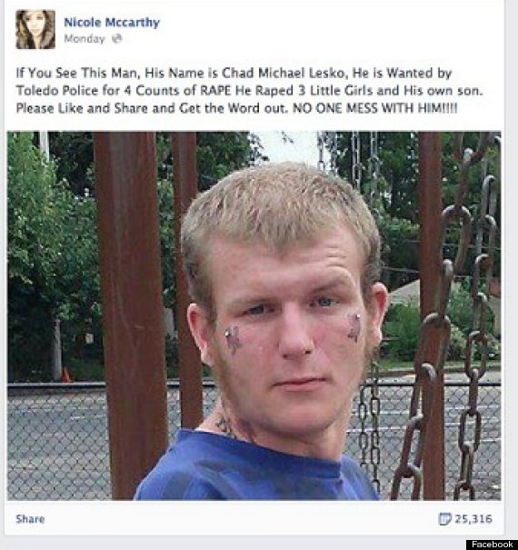 facebook viral hoax rapist