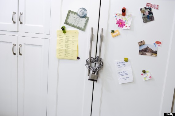padlock on fridge