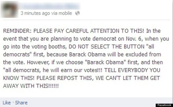 facebook voting machine hoax