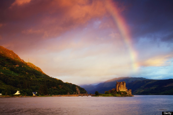 eilean donan castle rainbow