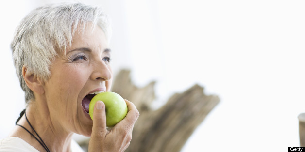 older woman eating