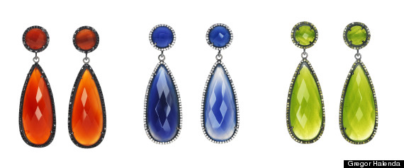 colored gem earrings