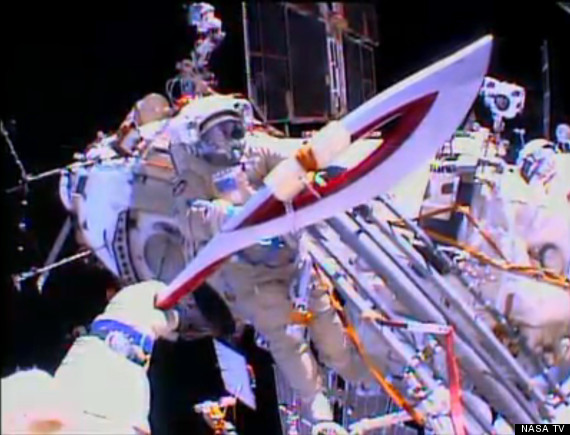 olympic torch spacewalk