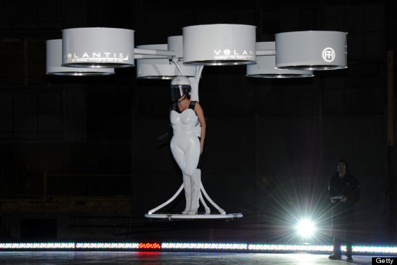 Lady Gaga Throws Artrave Takes Off In Flying Dress Huffpost