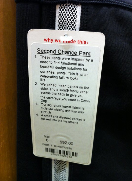 Lululemon Admits 'Failure' With New Pants, Still Charges $92